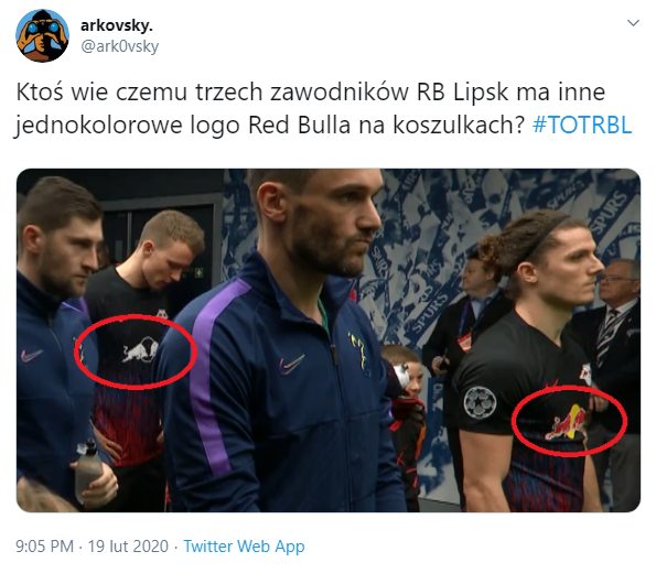 RÓŻNE koszulki piłkarzy RB Lipsk w meczu z Tottenhamem